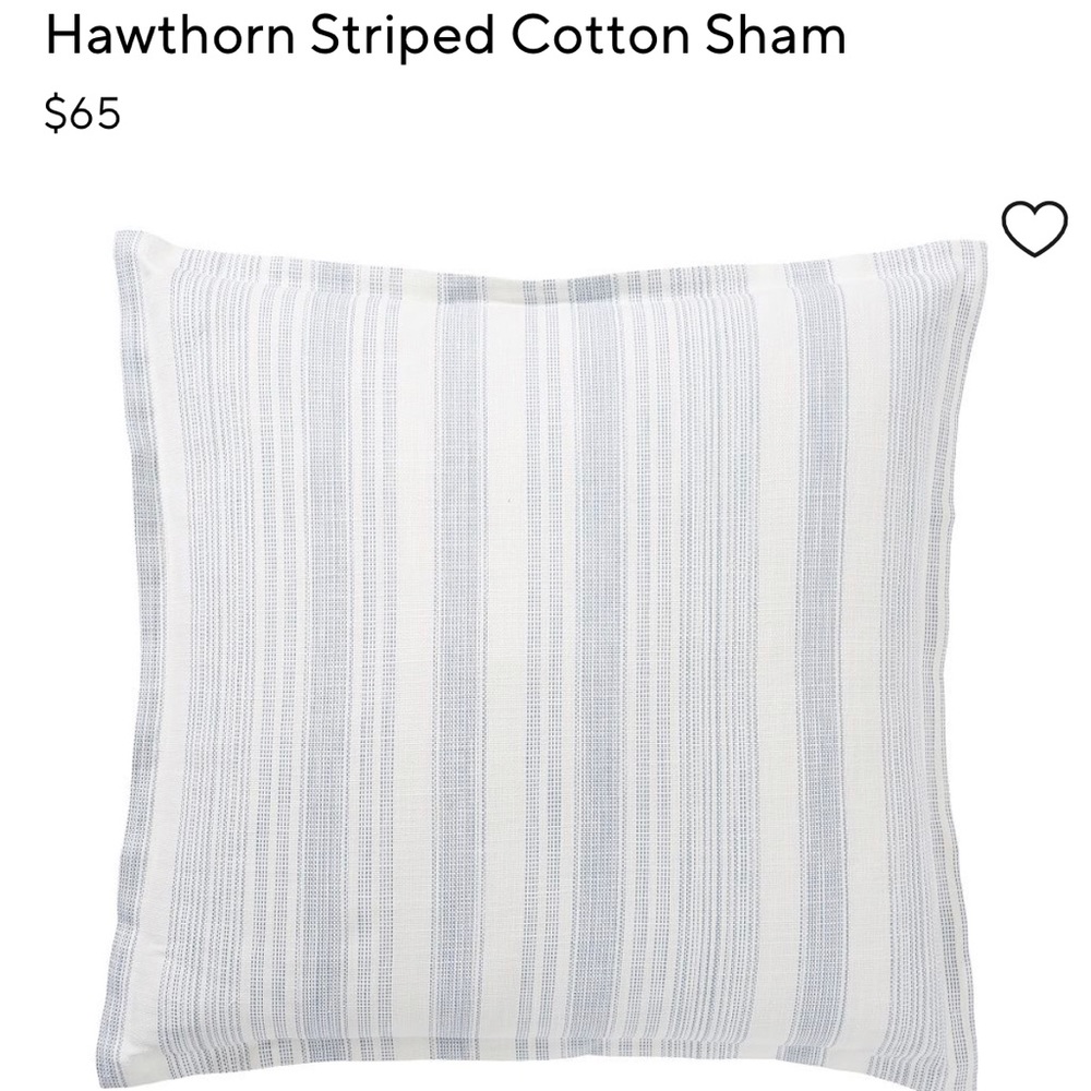 Pottery Barn Hawthorn stripe Euro Sham